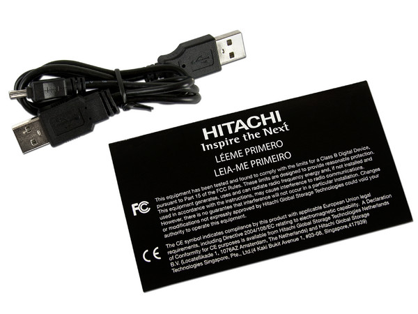 Disco Duro Portable Hitachi de 320GB, USB 2.0. Color Negro   