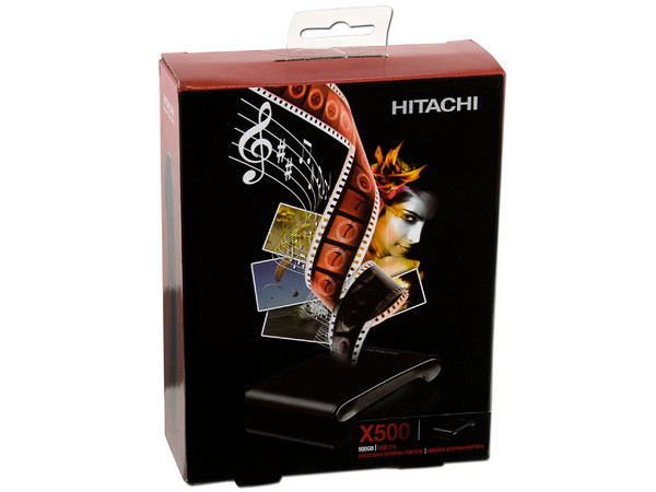 Disco Duro Portable Hitachi de 500GB, USB 2.0. Color Negro