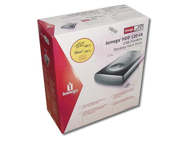 Disco Duro Iomega Externo 120Gb, 7200RPM, USB 2.0/FireWire