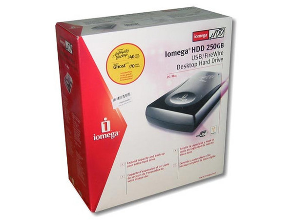 Disco Duro Iomega Externo de 250GB, USB 2.0 / FireWire