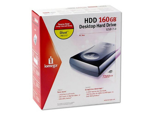 Disco Duro Iomega Externo 160Gb, 7200RPM, USB 2.0