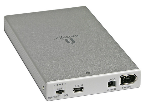 Disco Duro Externo Ultra Compacto Iomega de 120GB USB/Firewire. Color Plateado