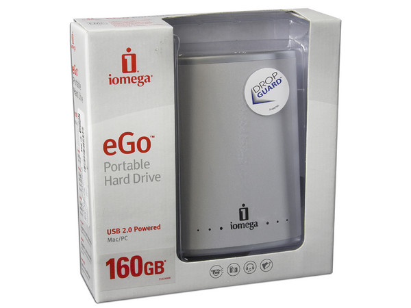 Disco Duro Portable Iomega eGo de 160GB, USB 2.0. Color Plateado