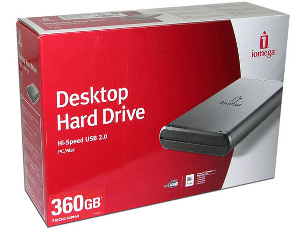 Disco Duro Externo Iomega de 360GB, 7200 RPM, USB 2.0