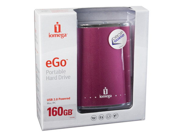 Disco Duro Portable Iomega eGo de 160GB, USB 2.0. Color Rosa