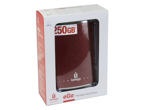 Disco Duro Portable Iomega eGo de 250GB, USB 2.0. Color Rojo