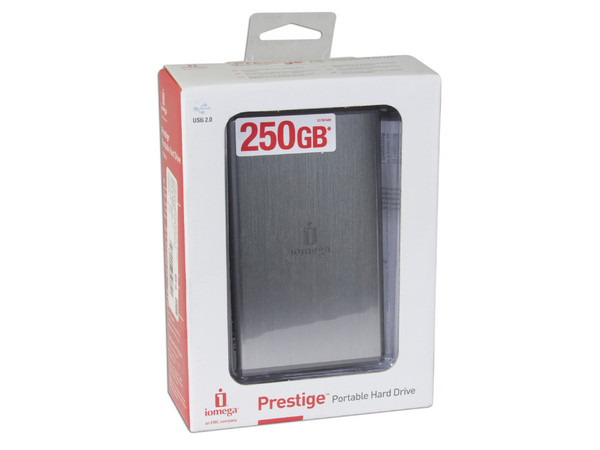 Disco Duro Portable Iomega Prestige de 250GB, USB 2.0. Color Plata
