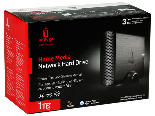 Disco Duro Externo Iomega Home Media de 1 Terabyte, USB 2.0 y Ethernet