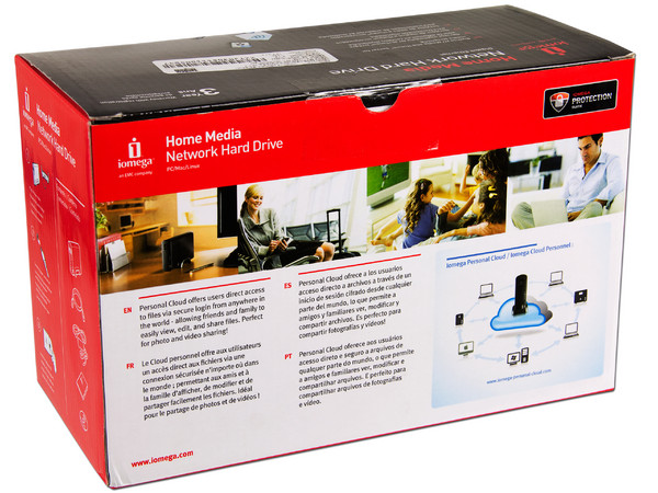 Disco Duro Externo Iomega Home Media Cloud Edition de 1 TB, USB 2.0 y Ethernet.