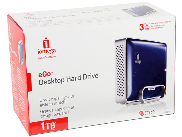 Disco Duro Externo Iomega eGo de 1 TB, USB 2.0. Color Azul 