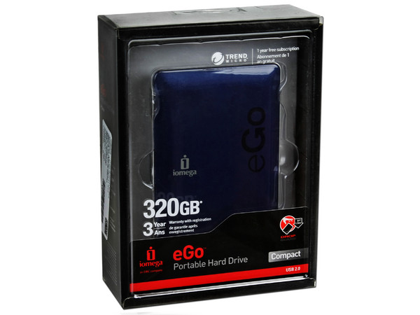 Disco Duro Portable Iomega eGo de 320GB, USB 2.0, Color Azul
