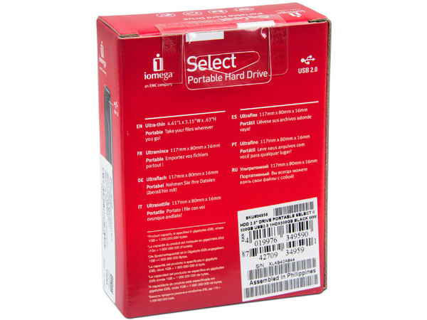 Disco Duro Portable Iomega Select de 500 GB, USB 2.0
