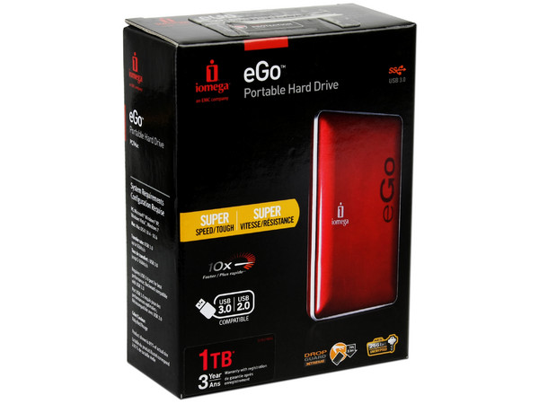 Disco Duro Portable Iomega eGo de 1 TB, USB 3.0