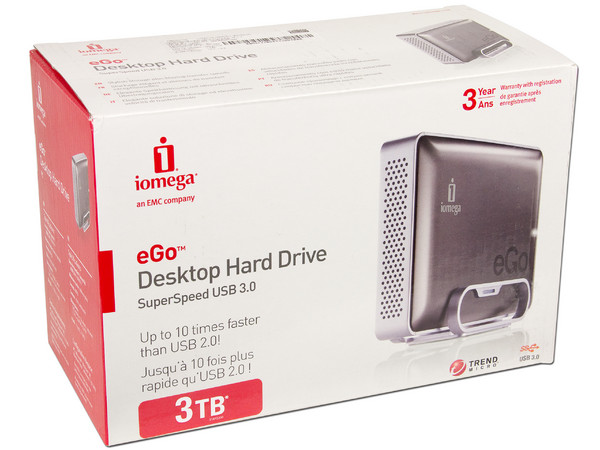 Disco Duro Externo Iomega eGo de 3TB, USB 3.0. Color Gris 