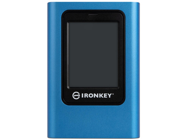 Unidad de Estado Sólido externo Kingston IKVP80ES, Certificación FIPS 197 y modo de cifrado XTS-AES de 256 bits, de 1.92 TB, USB 3.2. Color Azul.