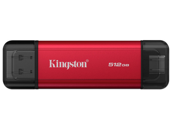 Unidad de Estado Solido Portátil Kingston Dual Portable de 512GB, USB Tipo A, USB Tipo C  3.2 Gen 2, Velocidad de Lectura de 1050MB/s, Velocidad de Escritura de 950MB/s, Color Rojo.