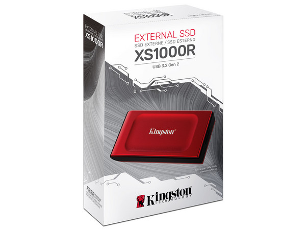 Unidad de Estado Sólido Kingston XS1000 de 2TB, USB-C 3.2 Gen 2x2, USB-A. Color Rojo.