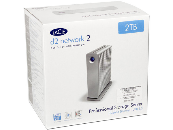 Disco Duro Externo LaCie d2 Network 2 de 2 TB, eSATA, Ethernet, USB 2.0.