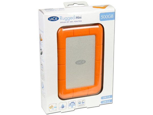 Disco Duro Portátil LaCie Rugged Mini de 500 GB, USB 3.0