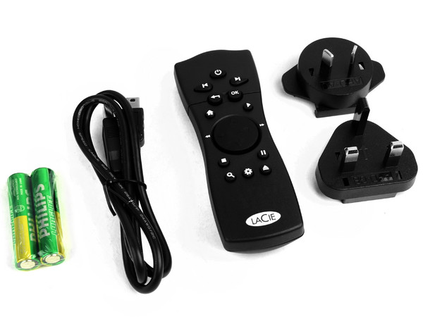 Disco Duro Externo Multimedia LaCie LaCinema Classic HD de 1 TB con HDMI, USB 2.0 y control remoto.