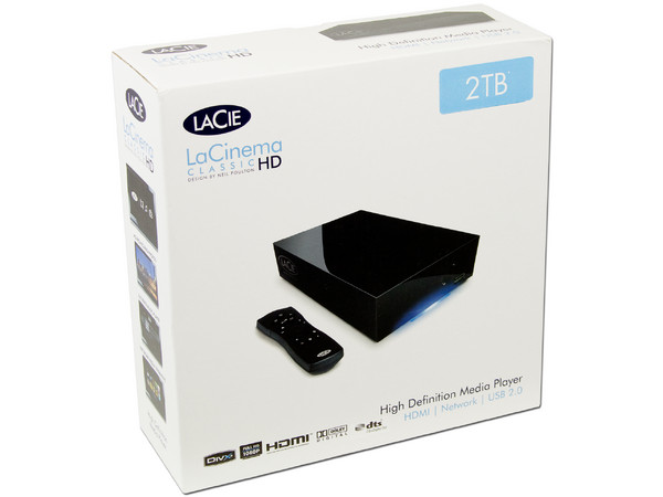 Disco Duro Externo Multimedia LaCie LaCinema Classic HD de 2 TB con HDMI, USB 2.0 y control remoto.