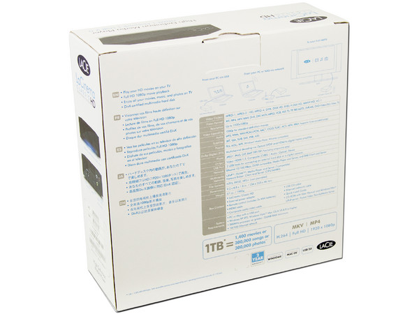 Disco Duro Externo Multimedia LaCie LaCinema Classic HD de 2 TB con HDMI, USB 2.0 y control remoto.