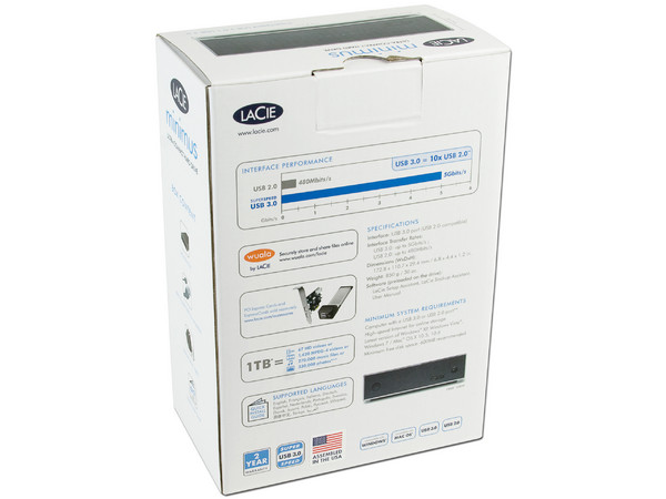 Disco Duro Externo minimus LaCie de 1TB, USB 3.0