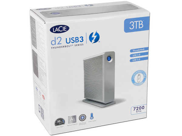Disco Duro Externo LaCie d2 de 3 TB, Thunderbolt, USB 3.0.