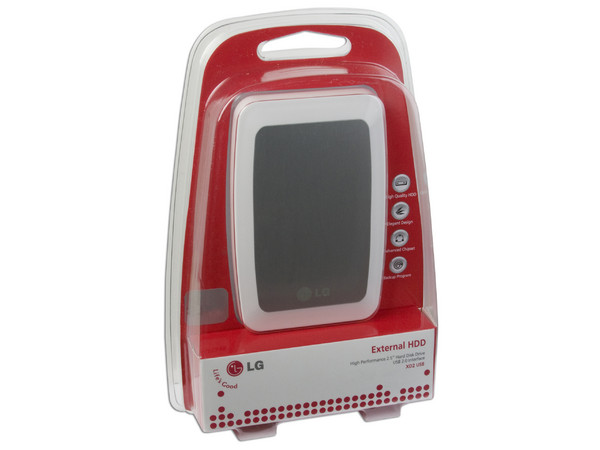 Disco Duro Portable LG XD2 de 500GB, USB 2.0. Color Blanco