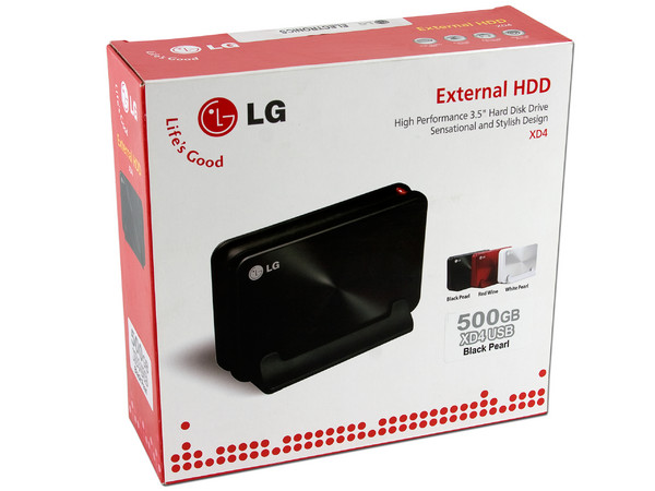 Disco Duro Externo LG XD4 de 500 GB, USB 2.0. Color Negro