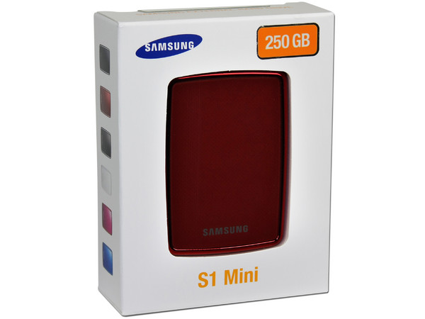 Mini Disco Duro S1 Portable Samsung de 250GB, USB 2.0. Color Rojo