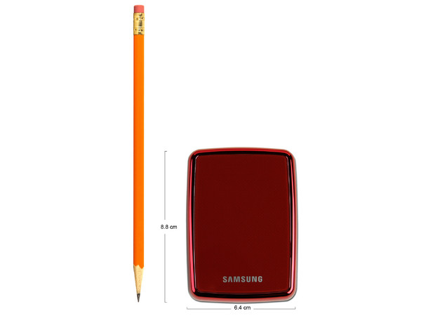 Mini Disco Duro S1 Portable Samsung de 250GB, USB 2.0. Color Rojo