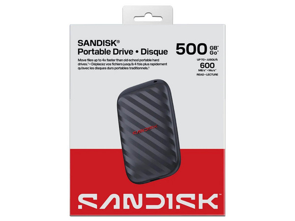 Unidad de Estado Sólido SanDisk SDSSDE10 de 500GB, USB Tipo C. Color Negro.