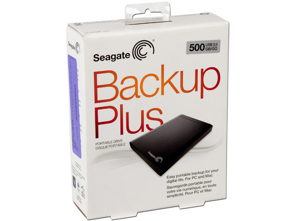 Disco Duro Portátil Seagate Backup Plus de 500 GB, USB 3.0.