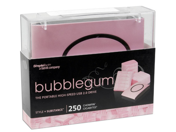 Disco Duro Portable SimpleTech Bubblegum de 250GB, USB 2.0. Color Rosa
