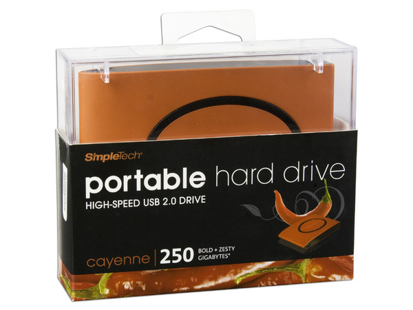 Disco Duro Externo SimpleTech Cayenne de 250GB, USB 2.0.