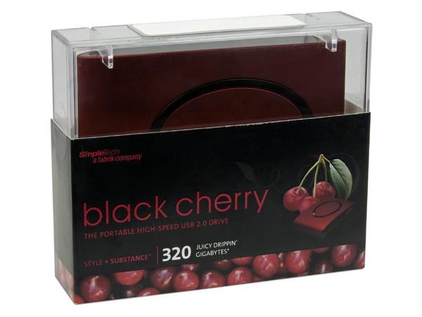 Disco Duro Portable SimpleTech Black Cherry de 320GB, USB 2.0. Color Rojo