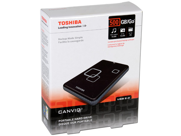 Disco Duro Portable Toshiba Canvio de 500GB, USB 2.0. Color Negro