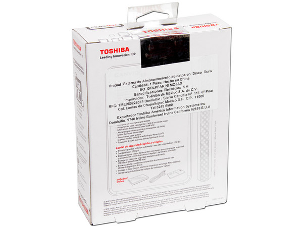 Disco Duro Portable Toshiba Canvio de 750GB, USB 3.0. Color Negro