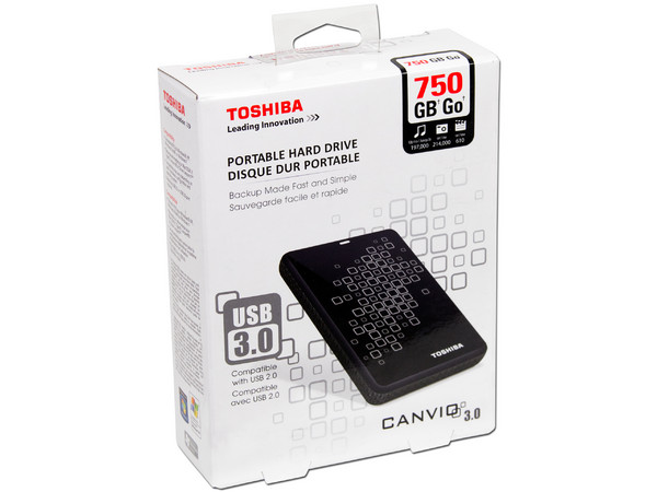 Disco Duro Portable Toshiba Canvio de 750GB, USB 3.0. Color Negro