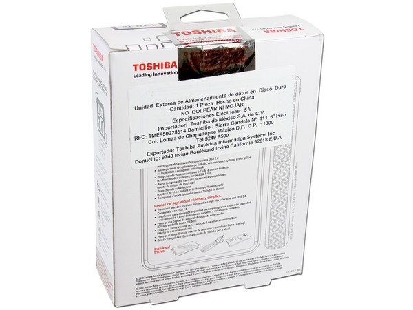 Disco Duro Portátil Toshiba de 1TB, USB 3.0. Color Negro