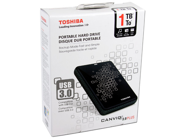 Disco Duro Portátil Toshiba de 1TB, USB 3.0. Color Negro