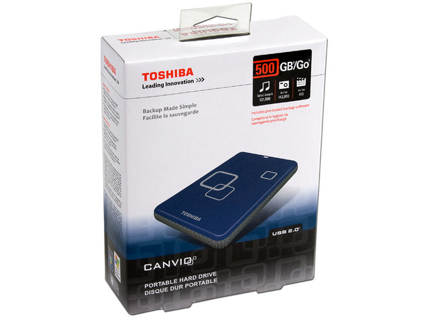 Disco Duro Portable Toshiba Canvio de 500GB, USB 2.0. Color Azul