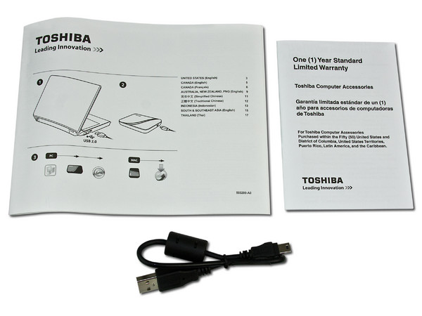 Disco Duro Portable Toshiba de 500GB, USB 2.0. Color Negro/Azul