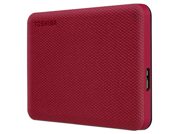 Disco Duro Portátil Toshiba Canvio Advance de 2 TB, USB 3.0, Color Rojo.