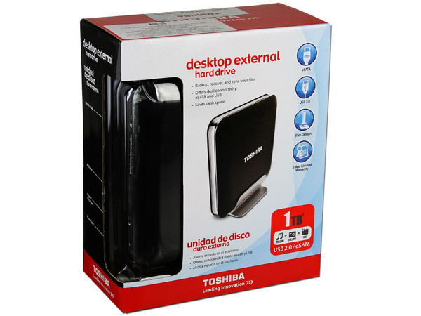 Disco Duro Externo Toshiba de 1TB, USB 2. 0/ eSATA