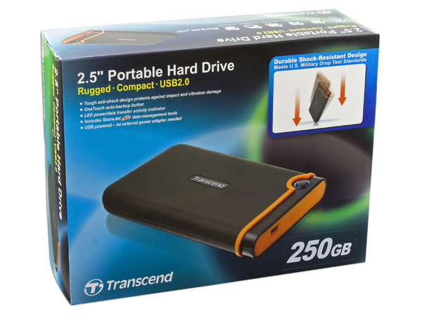 Disco Duro Externo Transcend StoreJet 2.5 de 250 GB, USB 2.0