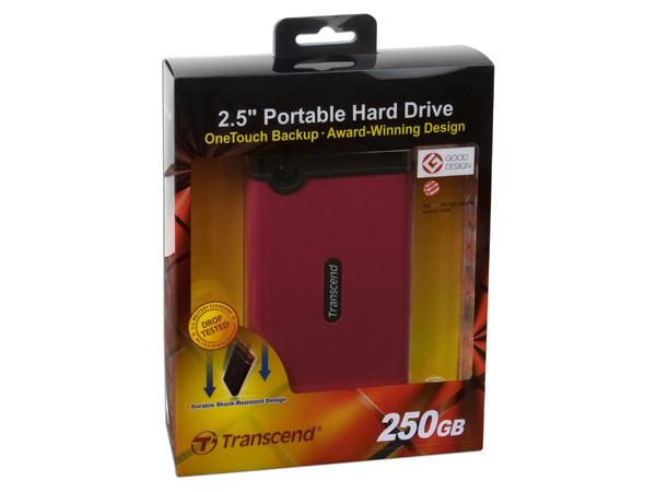 Disco Duro Externo Transcend StoreJet 2.5 de 250 GB, USB 2.0