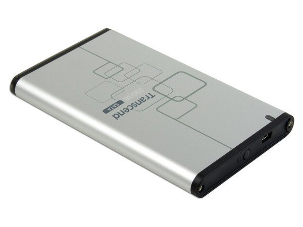 Disco Duro SATA Externo Transcend StoreJet 2.5 de 250 GB, USB 2.0. Color Plateado