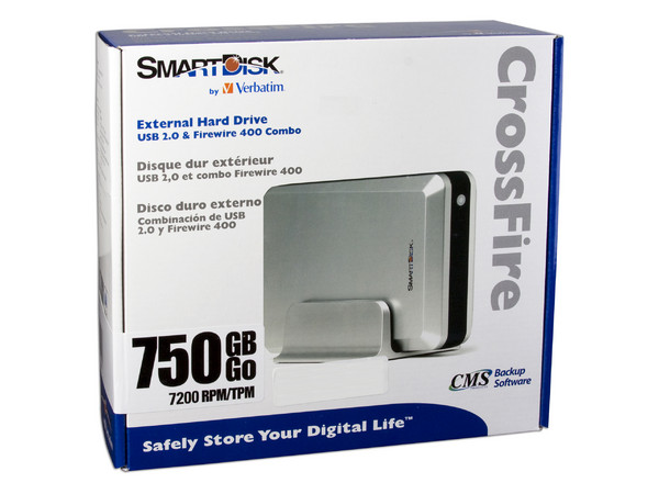 Disco Duro Externo Verbatim de 750GB, FireWire y USB 2.0